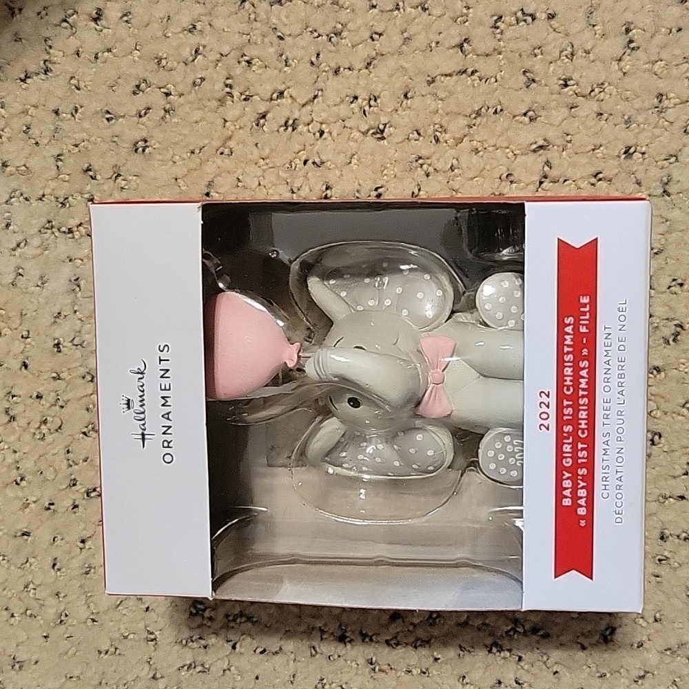 Baby girl's first Christmas Hallmark Christmas Tree Ornament elephant